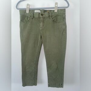 Anthropologie Green Low-Rise Straight Capri Jeans